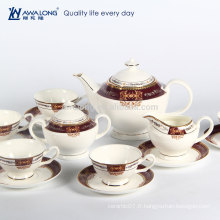 Ensemble de café en porcelaine japonais de style occidental de style 15pcs, ensemble de café en céramique fine